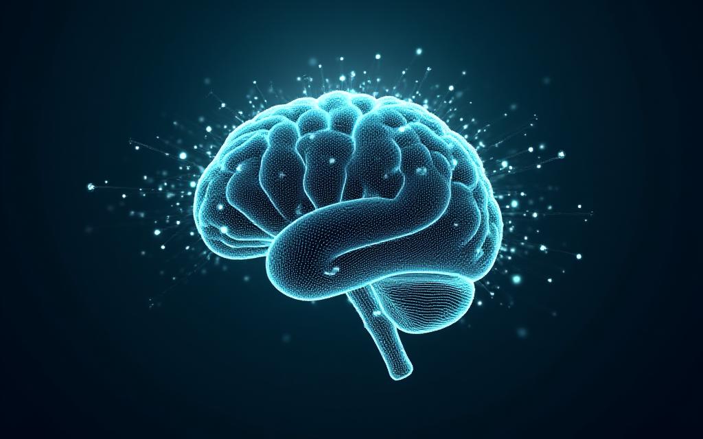 Abstract representation of artificial intelligence processing data
