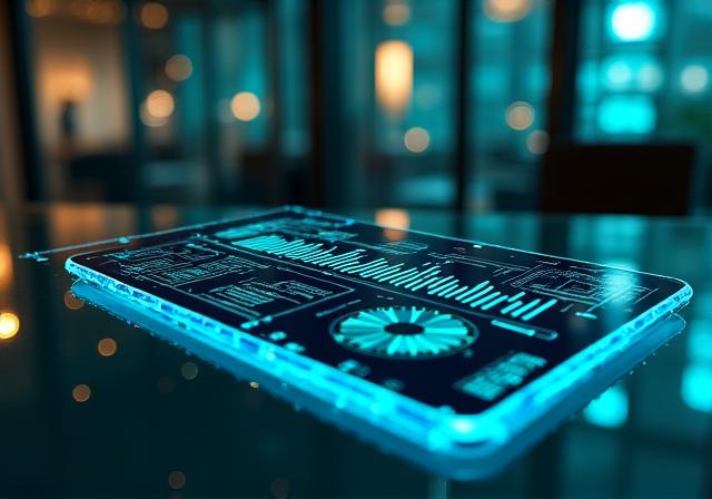 Futuristic digital dashboard reflecting financial growth on a glass screen